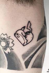 picculu modellu di tatuaggi di Pikachu di cartulare frescu