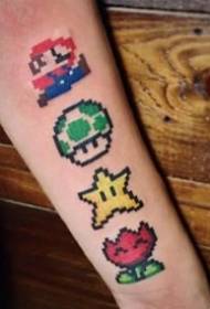 pixel tattoo pattern - remember the video game played as a child? Small pattern tattoo picture