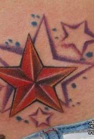 タトゥーパターン：超古典的なハンサムな五point星のタトゥーパターン画像