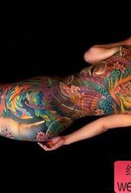 Japan Kvinna tillbaka Phoenix tatuering