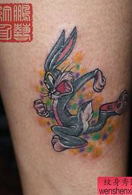 leg cute cartoon rabbit tattoo pattern