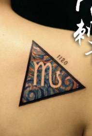 girl shoulder scorpio symbol tattoo pattern