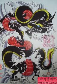 пълен гръб цвят тотем дракон Татуировка ръкопис