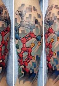 Color Cartoon Chemical Structure Symbol Tattoo Pattern