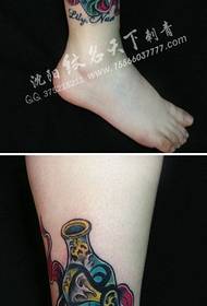 girls legs beautifully popular Aquarius tattoo pattern