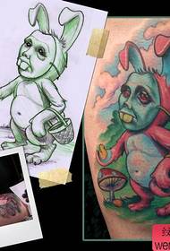 modello di tatuaggio coniglio simpatico cartone animato