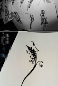 Modernizált gyönyörű tetoválás kéziratos kép