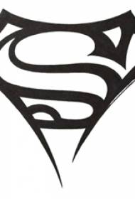 black line sketch creative classic logo superman tattoo manuscript