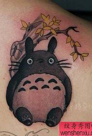Back Cute Totoro Tattoo Pattern