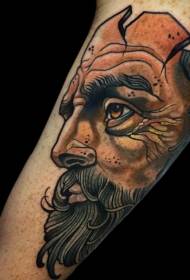 illusztráció stílus kar színes ember portré tetoválás minta