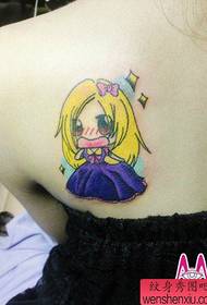 girls shoulder cute cartoon little girl tattoo pattern