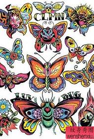 pattern ng tattoo: kulay ng butterfly tattoo na larawan ng tattoo