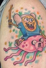 boys on the arm painted watercolor sketch cute cartoon sponge baby tattoo pictures