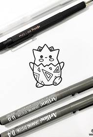 kreskówka ładny wzór tatuażu Pokémon rękopis