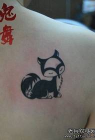 girly cute totem fox tattoo pattern on the shoulder