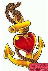 love tattoo pattern: color love iron anchor tattoo pattern tattoo picture
