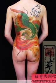 जापान हुआंग यान टैटू ब्यूटी फुल बैक फीनिक्स टैटू काम करता है
