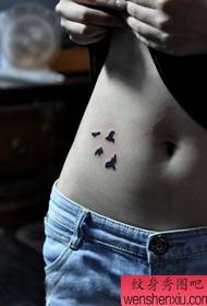 beauty belly simple and beautiful pigeon tattoo pattern