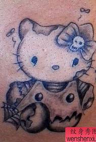 a popular cute cartoon cat tattoo pattern