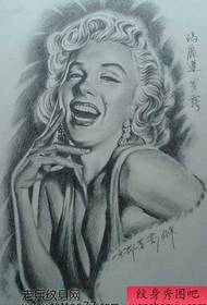 Manuscrito de tatuaxe de retrato de Marilyn Monroe