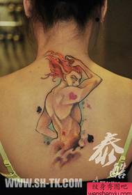 dívky zpět klasické kreslené krásy mužské tetování vzor