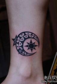 leg totem moon and sun tattoo pattern