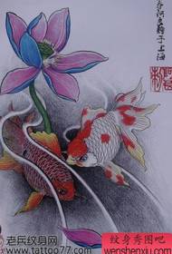 Squid zarb qo'lyozmasi - Rangli Goldfish Lotus zarb qo'lyozmasi