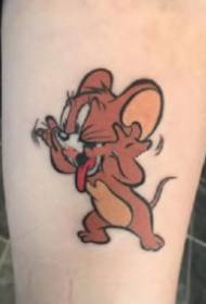 9 nga cartoon cat ug mouse nga animated tattoo pattern