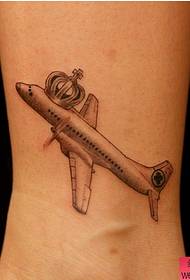 cute crown aircraft tattoo pattern picture