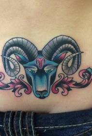 waist old school color Capricorn tattoo picture