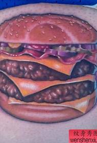 Waist hamburger tattoo pattern