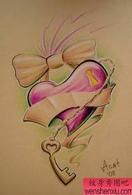 color cute love bow tattoo pattern for beautiful women