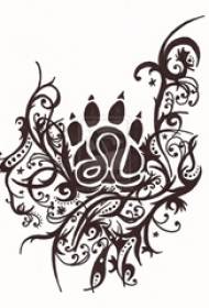 Čierno šedá skica geometrické prvky kreatívne estetický vzor tetovanie rukopis