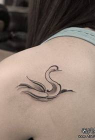 dívky ramena malé čerstvé - malá labutí tetování vzor