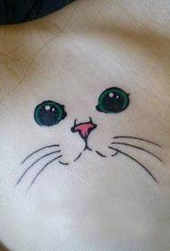 gadis dada alternatif corak tatu kucing comel