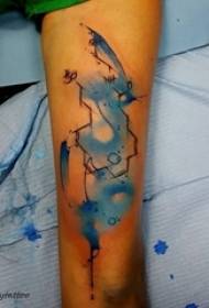 girls arm painted watercolor splash ink Abstract tattoo picture