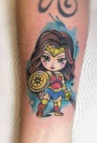 European and American film and television superhero cartoon small Figure tattoo work