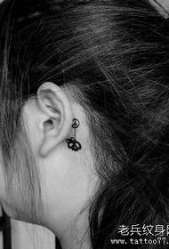 girl ear totem small tattoo pattern