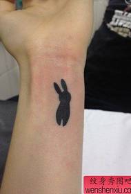 cute totem bunny tattoo pattern on the wrist