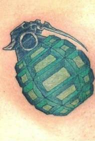 abdomen color military bomb tattoo pattern