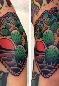 cadro de tatuaxe cactus cor do brazo