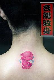 batang babae cute cartoon maliit na isda tattoo pattern