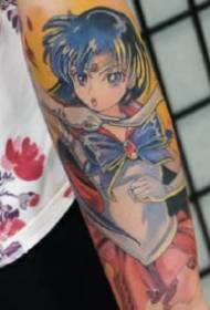 Cartoon Girl Tattoo Anime Karta keçikek di wênekek tattoo de