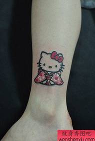 ankle kitty cat tattoo pattern