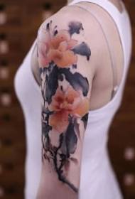 Poalske styl Sineesk skilderij tema tatoeage tatoet wurkpatroan
