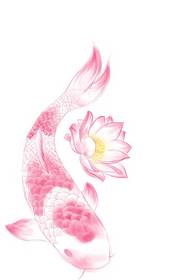 pink lotus around squid tattoo picture