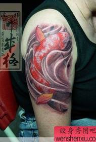 Japanese tattoo artist arm color squid tattoo works