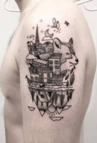 Small fresh set of good-looking black and gray illustration tattoo pictures