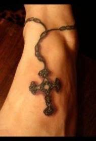 black-necked realistic rosary armband tattoo pattern