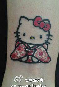 girl legs cute cat Tattoo pattern